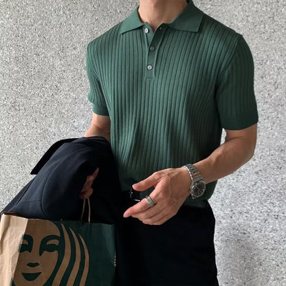 Visconti Knitted Polo Shirt - Nero