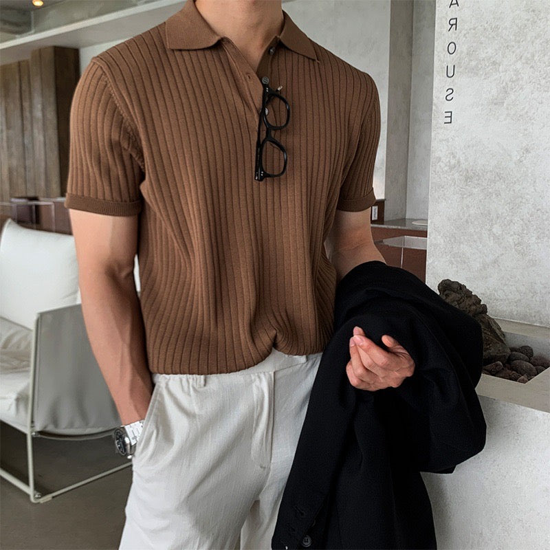 Visconti Knitted Polo Shirt - Nero