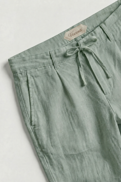 Visconti Linen Trousers - Bianco