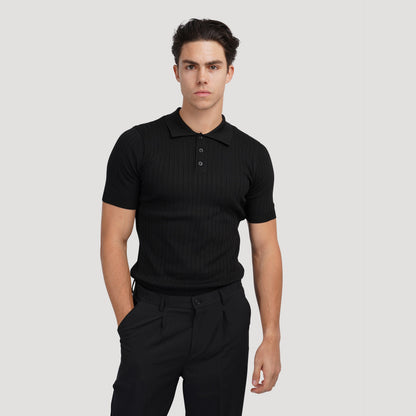 Visconti Knitted Polo Shirt - Nero