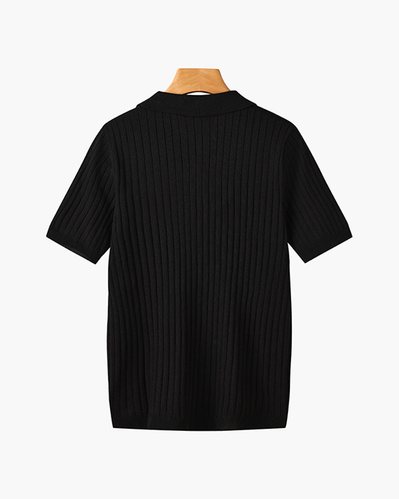 Visconti Knitted Polo Shirt - Nero